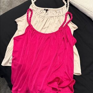 2 pack Express NEW Pink and Cream Sleeveless Tops with rope straps